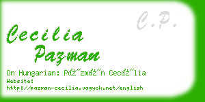 cecilia pazman business card